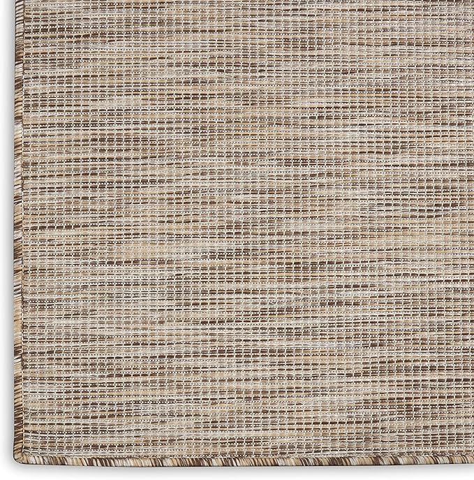 Nourison Positano Indoor-Outdoor Beige 5' x 7' Area Rug, Easy Cleaning, Non Shedding, Bed Room, Living Room, Dining Room, Backyard, Deck, Patio (5x7)
