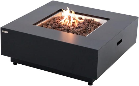 Ashton 36” Propane Fire Pit Smokeless Firepit Outdoor Gas Fire Pit for Outside Patio Firepit Table Includes Rain Cover Converter Kit Lava Rocks Lid CSA Certified