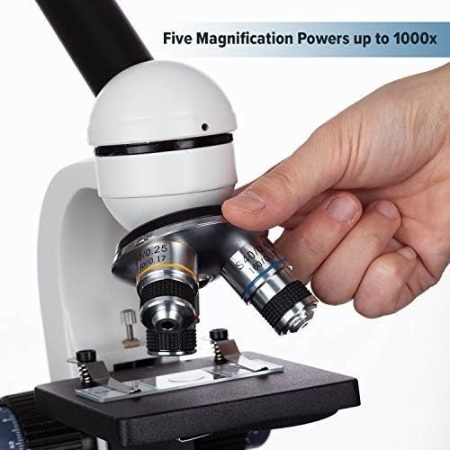 AmScope - 40X-1000X Compound Monocular Student Microscope Set + Slide - Image 5