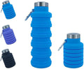 Collapsible Water Bottles 17oz, Odorless BPA-Free Silicone, Leak-Proof Foldable by VadoWorld