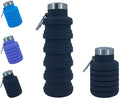 Collapsible Water Bottles 12oz, Odorless BPA-Free Silicone, Leak-Proof Foldable by VadoWorld