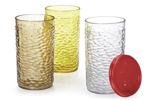 G.E.T. 3316-Y-EC Heavy-Duty Shatterproof Plastic Pebbled Tumbler, 16 Ounce - Image 5