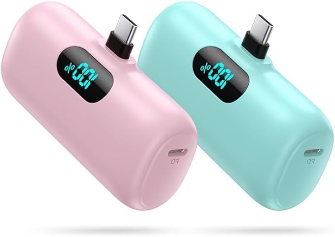 Small Portable Charger for iPhone 17/16/15 Series, 5000mAh 3A PD USB C Power by Kioson