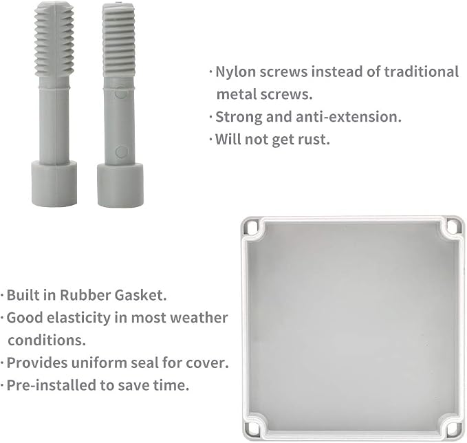 MAKERELE Outside Electrical Box Waterproof Grey 3.74”2.56”2.17” IP67 Small - Image 8