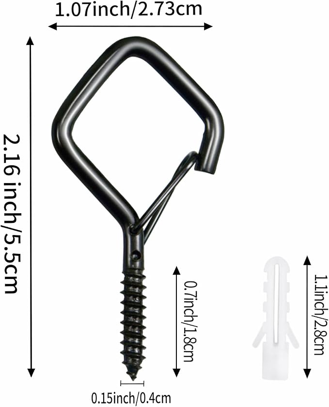 30 Pcs Black Eye Hooks Screw Heavy Duty, Ceiling Hooks - Image 2