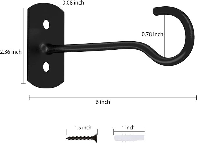 6in Hanging Plant Hooks 2Pack Ceiling Hooks - Image 2