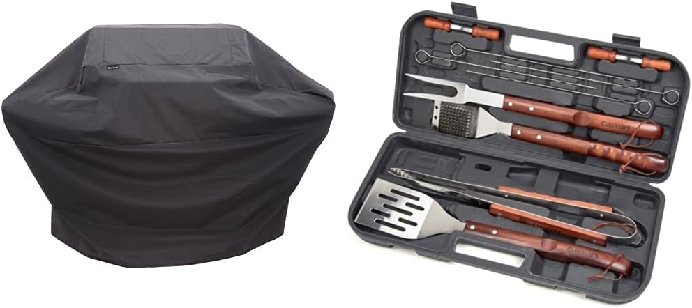 Char-Broil 3-4 Burner Grill Cover and Cuisinart Deluxe Pizza Grilling Pack (13-Piece)