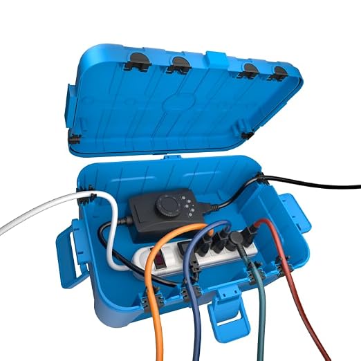 Flemoon Large Outdoor Electrical Box, IP54 Waterproof Outdoor Extension Cord by FLEMOON
