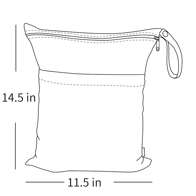 ALVA ALVABABY 2pcs Cloth Diaper Wet Dry Bags Waterproof Reusable - Image 3