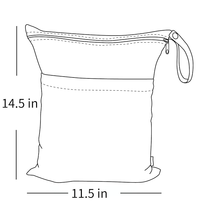 ALVABABY 2pcs Cloth Diaper Wet Dry Bags Waterproof Reusable - Image 5