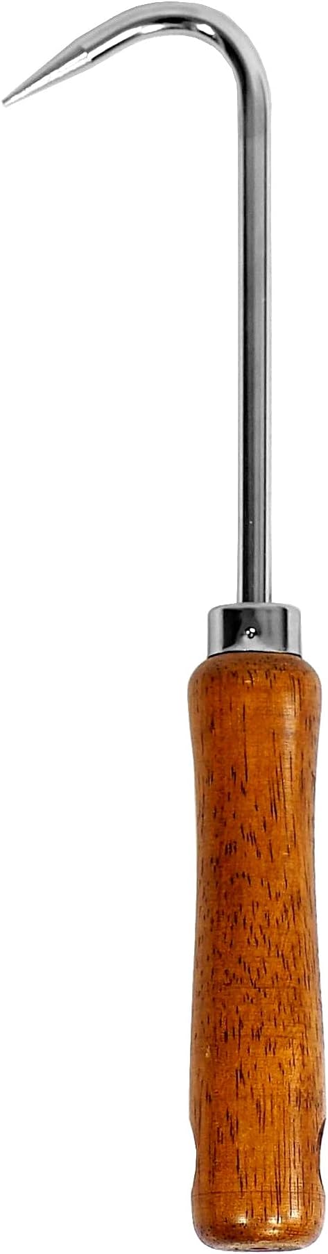 Root Hook Japanese Garden Tool for Loosing Soil, Heavy Duty Japanese Steel, Root Pick Tool for Repotting Bonsai and Transplanting Flower, Made in Japan, Silver