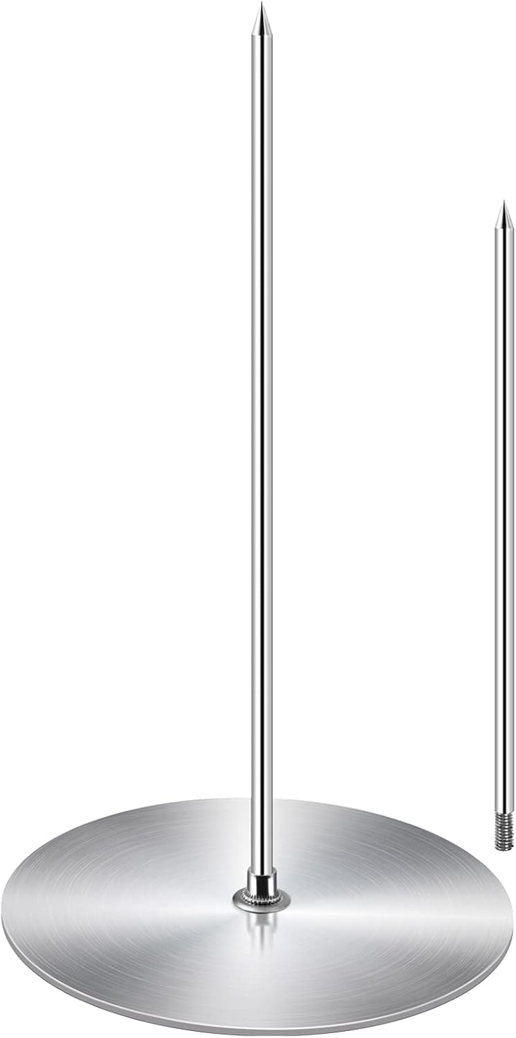 ZAUGONTW Vertical Skewer Grill - Stainless Removable Vertical Brazilian Barbecue Grilling Rack Meat Spit - Perfect for Steak, Whole Chickens, Whole Fish, Large Meat, 1Pack