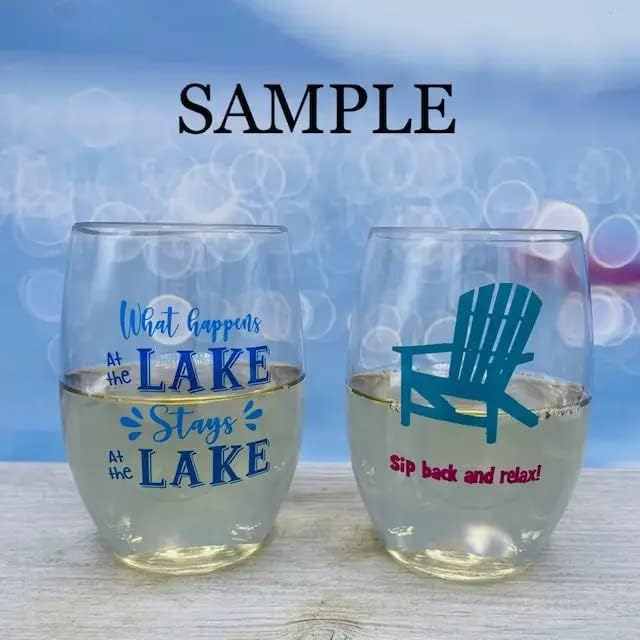 Wine-Oh! Set of 4 Shatterproof Designer 16 oz Plastic Wine Glasses MADE in the - Image 3