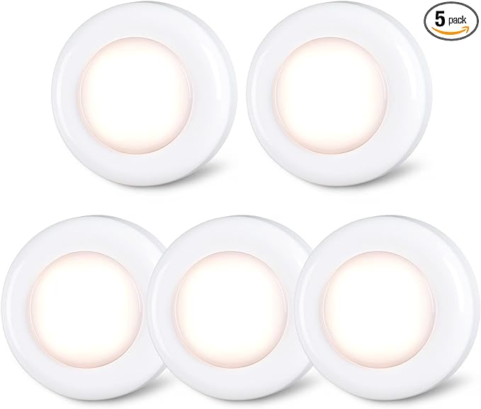 STAR-SPANGLED Push Tap Light, 2.8” Mini Night Touch LED Puck Lamp, Portable by STAR-SPANGLED