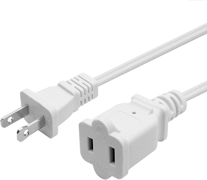 5 FT Extension Cord, 18 AWG Small Polarized Male-Female Power Cable - Image 2