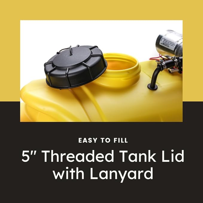 25-Gallon Gold Spot Sprayer – 12V Pump, Deluxe Handgun, 2.2 GPM, 100 PSI, Heavy-Duty Tank, Adjustable Spray Pattern & 15 Ft Hose