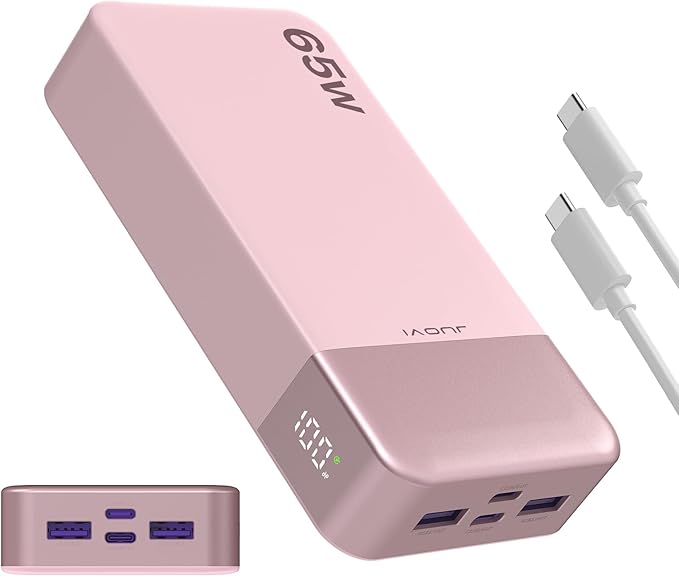 JUOVI Portable Charger 65W Power Bank 20000mAh Compact USB C Laptop Power Bank by JUOVI