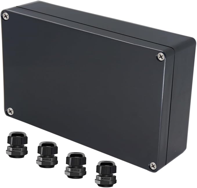 Project Box ABS Black Electrical Boxes IP65 Outdoor Waterproof Box Electronic by Raculety