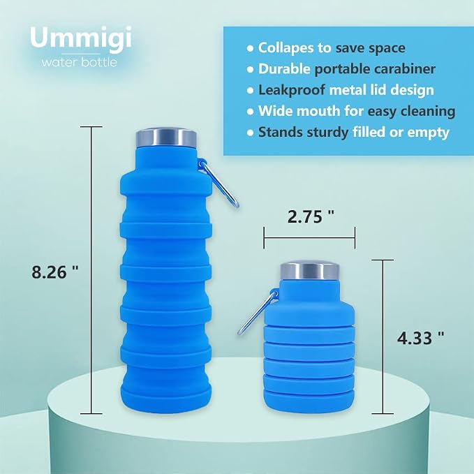 Collapsible Water Bottles，17oz Large capacity Silicone Water Bottle - Image 5