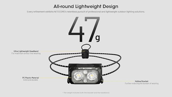 Nitecore NU25 MCT 400 Lumen Lightweight USB-C Rechargeble Outdoor Headlamp - Image 4