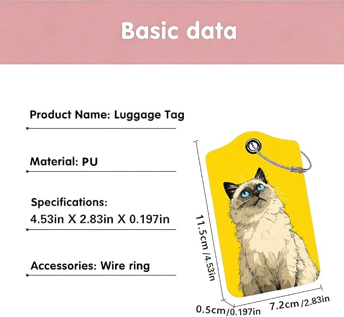 2Pcs Vintage Rose Luggage Tags for Suitcases, 2.83x4.53 Floral Travel ID Labels - Image 3