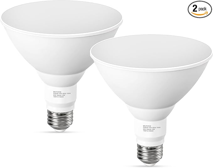 GvvooHome LED Flood Light Bulbs, PAR38 Outdoor Flood Light Bulb 5000K, 13W 100W by GvvooHome