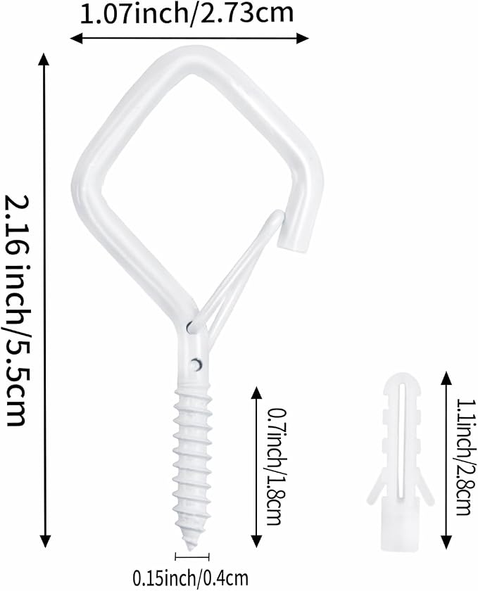 15 Pcs White Eye Hooks Screw Heavy Duty, Ceiling Hooks - Image 2