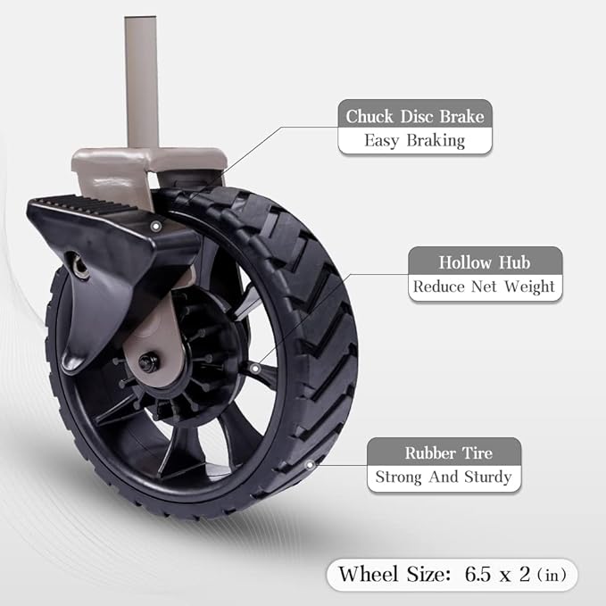 Whitsunday Folding Collapsible Wagon Cart, Beach Heavy Duty Wagon with Table,Utility Grocery Cart for Camping Sports Outdoor Shopping Park Khaki