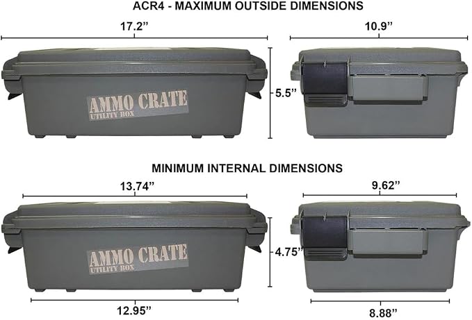 MTM ACR4-18 Ammo Crate Utility Box-Carry up to 65lbs of gear-Stackable design - Image 6
