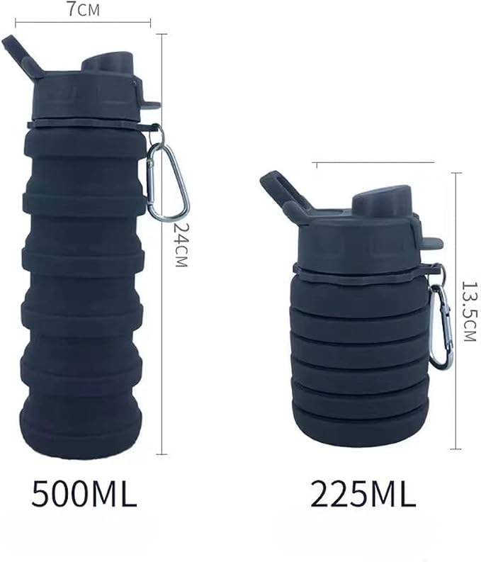Collapsible Water Bottles 2 Pack Silicone Water Bottle - Image 2