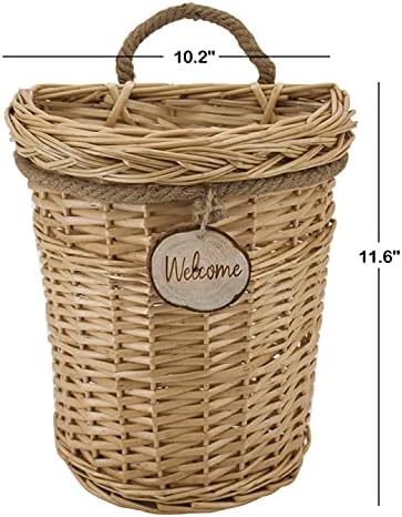 Woven Wicker Hanging Basket Door Hanging Basket Wall Decorations for Home Garden Farmhouse (original)