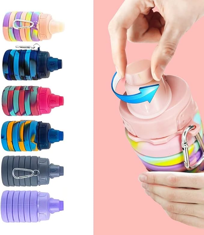 Collapsible Water Bottles 2 pack Travel Water Bottle 500ML. - Image 4