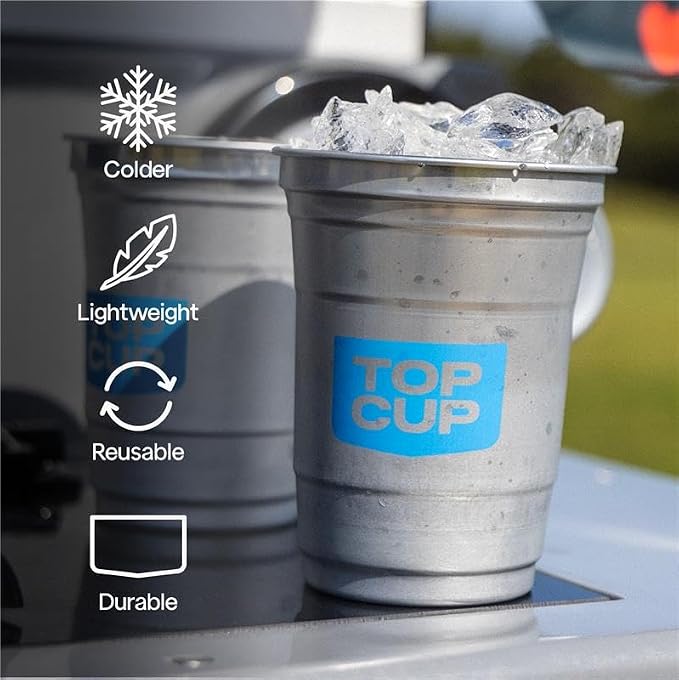 Top Cup – Reusable Aluminum Party Cups – 9oz | 645ct Bulk Pack | Cold-Holding - Image 3