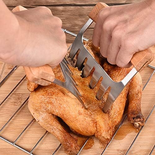 Meat Shredder Claws - Professional, Stainless Steel, Easy to Use, Lightweight, Heat Resistant Claws for Pulling, Shredding, Lifting and Serving Chicken, Turkey, Pork, Beef and Game