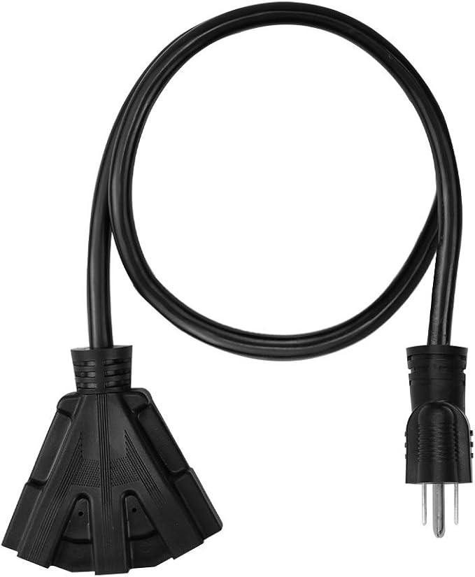 100FT 12/3 Outdoor Extension Cord, Heavy Duty 3-Outlet SJTW Indoor/Outdoor - Image 2