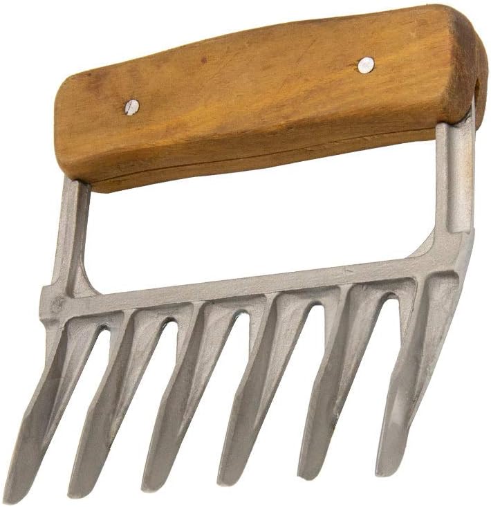 KANKA Grill Meat Shredder Claws - 5X Thicker Professional Stainless Steel BBQ Claws for Effortless Shredding and Cutting of Pulled Pork, Chicken, Turkey, Beef - Set of 2 with Durable Wood Handles