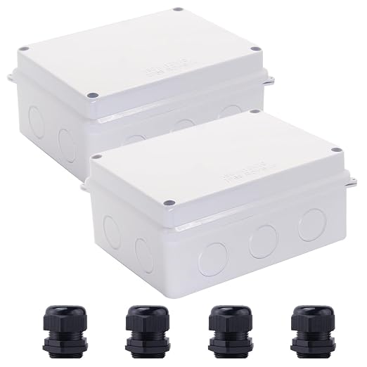 Electrical Box, ABS Plastic Project Box Power Cord Enclosure White 5.9 x 4.3 x by LuSumtly