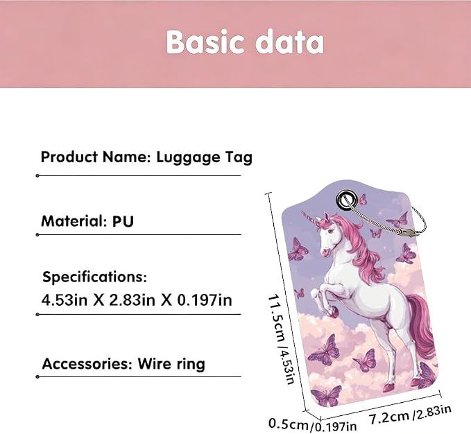 2Pcs Magical Unicorn Luggage Tags - Image 3