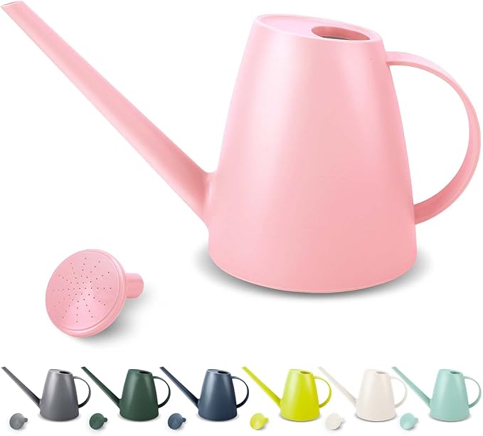 Watering Can for Indoor Plants, Small Watering Cans for House Plant Garden Flower, Long Spout Water Can for Outdoor Watering Plants 1. 8L 1/2 Gallon (Pink)
