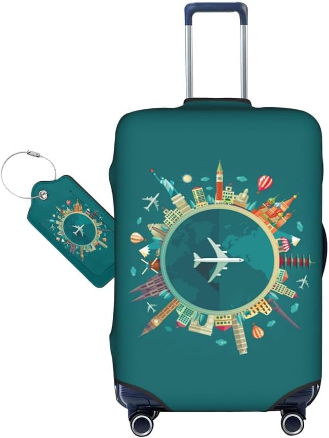 World Travel Luggage Covers and Luggage Tags Tsa Approved, Elastic Washable - Image 2