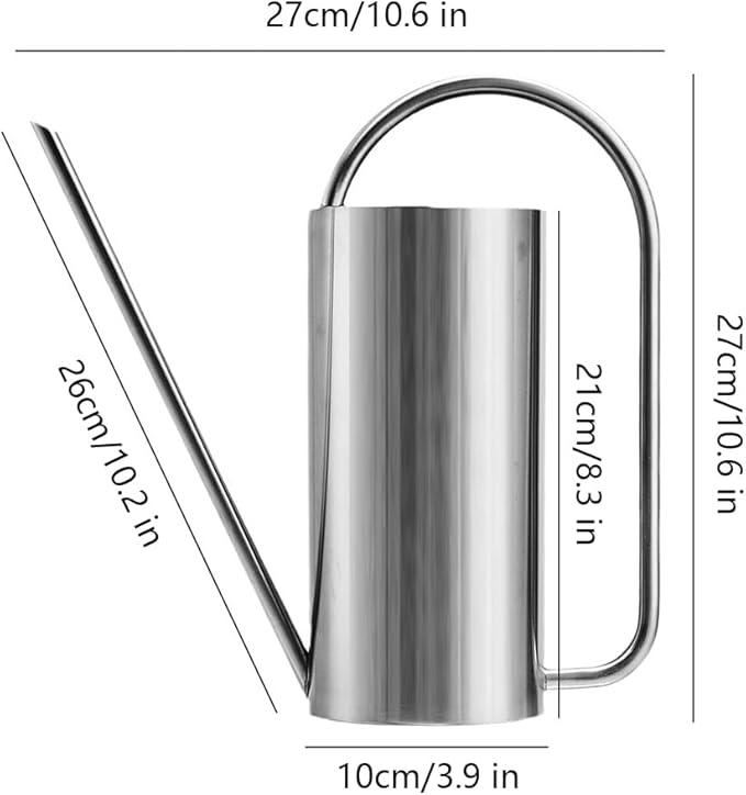 Watering Can for Indoor Plants, 50 oz/1.5L Stainless Steel Watering Can Pot with Long Spout, Garden Watering Cans with Comfortable Handle for Indoor House Plants Bonsai Flower Decorative