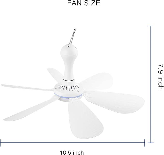 Silent USB Powered Ceiling Canopy Fan - Image 4
