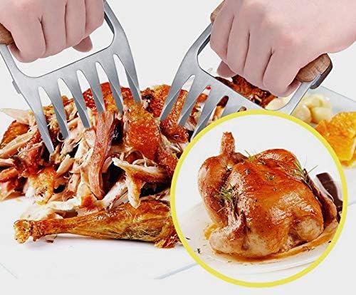 Meat Shredder Claws - Professional, Stainless Steel, Easy to Use, Lightweight, Heat Resistant Claws for Pulling, Shredding, Lifting and Serving Chicken, Turkey, Pork, Beef and Game