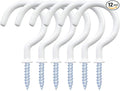 12 Pack Vinyl Coated Ceiling Hooks, Screw-in Mug Hooks by yuntop