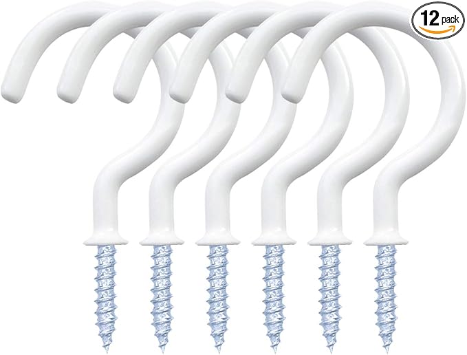 12 Pack Vinyl Coated Ceiling Hooks, Screw-in Mug Hooks by yuntop