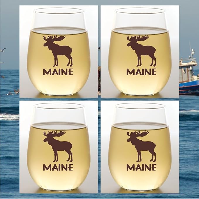 Wine-Oh! Set of 4 Shatterproof Designer 16 oz Plastic Wine Glasses MADE in the by Unknown