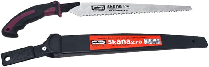 CustomGrips Professional 10.5 Inch Handle Saw, Ideal for Pruning, Horticulture, Tree Trimming, Camping, Gardening, Carpentry with Study High Plated Blade, Replaceable. [Carry Case Included] Large