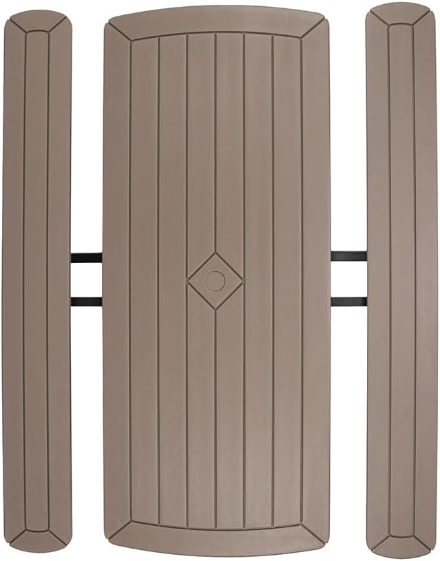 OEF Furnishings Heavy Duty Blow Molded Folding Picnic Table - Brown, Brown Frame