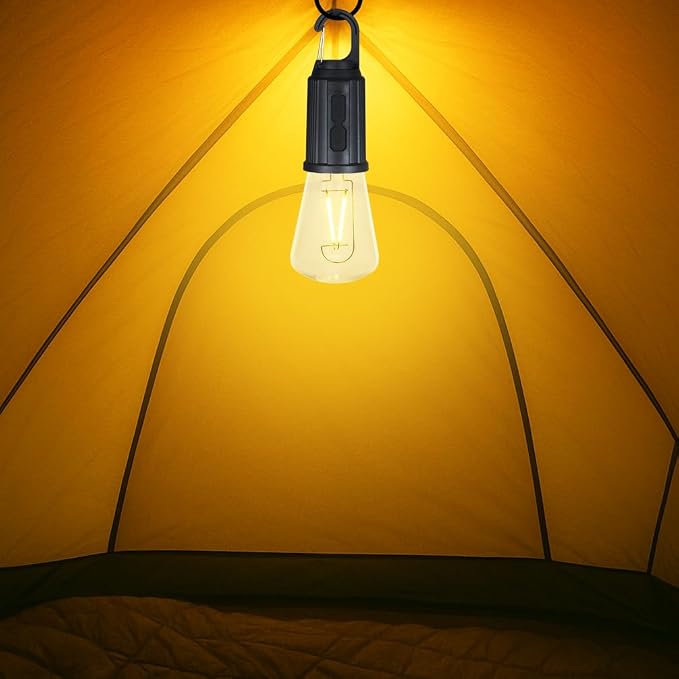 Rechargeable Camp Light, Warm White LED Conical Bulb, Battery Powered - Image 4