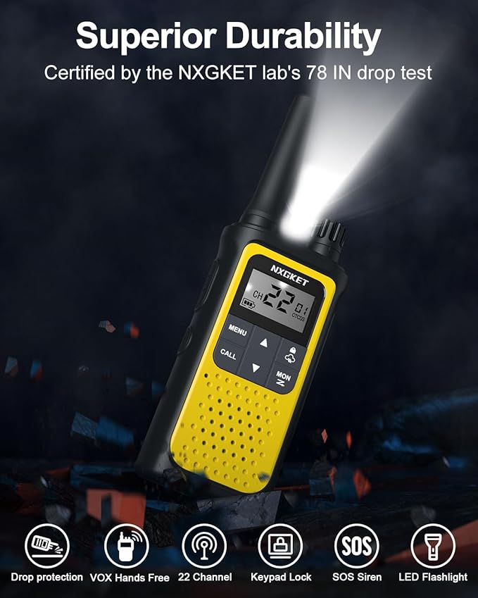 NXGKET Walkie Talkies for Adults Long Rang NOAA Weather Alerts, Rechargeable - Image 2